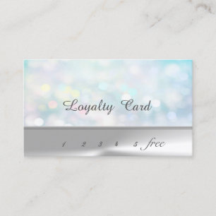 Moderne Silberfarbene Loyalty Card mit Bokeh-Effek Treuekarte