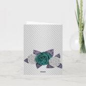 MODERNE SILBERFLÄCHE DANKEN DANK KARTE LILA TRIM (Rückseite)