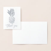 Moderne Silberfolie danke Typografie Ananas Folienkarte (Anzeige)