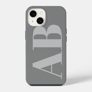 Moderne silbergraue initiale minimal zeitgenössisc iPhone 14 hülle