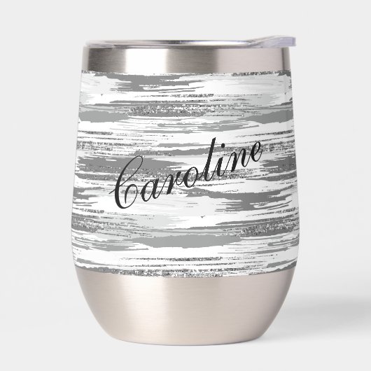 Moderne silbergraue Pinselstriche (Links)