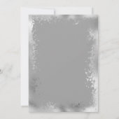 Moderne Silbergraue Spritzer Glitzer Border Weddin Einladung (Rückseite)