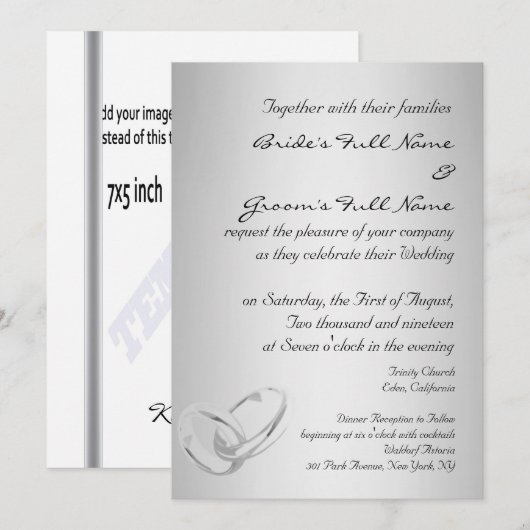 Moderne Silberhochzeit Einladung (Vorne/Hinten)