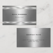 Moderne Silberlinien und Textur Visitenkarte (Vorne/Hinten)