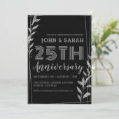 moderne silberne 25. Hochzeitstag Einladungen (Stehend Vorderseite)