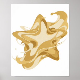 Moderne Silberne ABSTRACTE KUNST Grafikdesign Poster