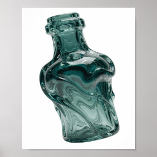 Moderne Silberne ABSTRACTE KUNST Grafikdesign v2 Poster