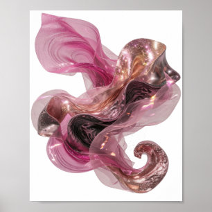 Moderne Silberne ABSTRACTE KUNST Kunstprint Poster