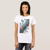 Moderne Silberne ABSTRACTE KUNST Tragbare Kunst T-Shirt (Vorne ganz)