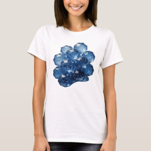 Moderne silberne BLAUE GLAS-SCHNALLEN Maßdesign T-Shirt