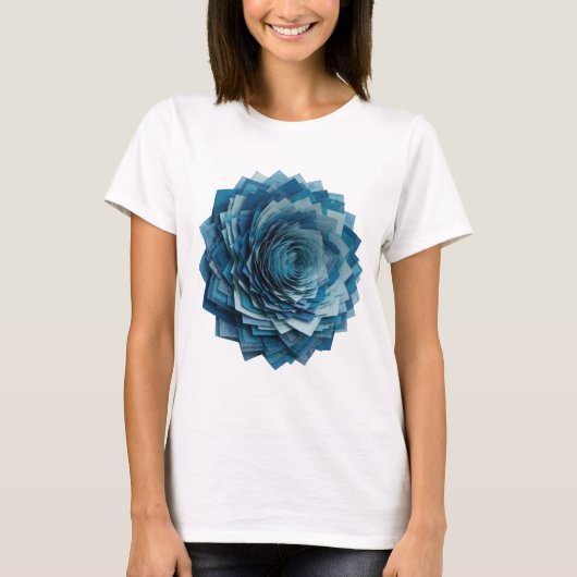Moderne Silberne BLUE ROSE Slogan Design T-Shirt (Vorderseite)