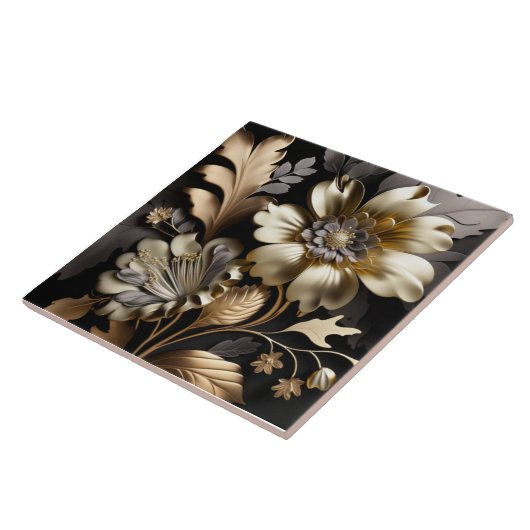 Moderne silberne Blume Keramik Fliesen (Seite)