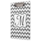 Moderne silberne Chevron-Monogramm-Initialen-Klemm Klemmbrett (Links)