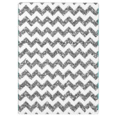 Moderne silberne Chevron-Monogramm-Initialen-Klemm Klemmbrett (Rückseite)