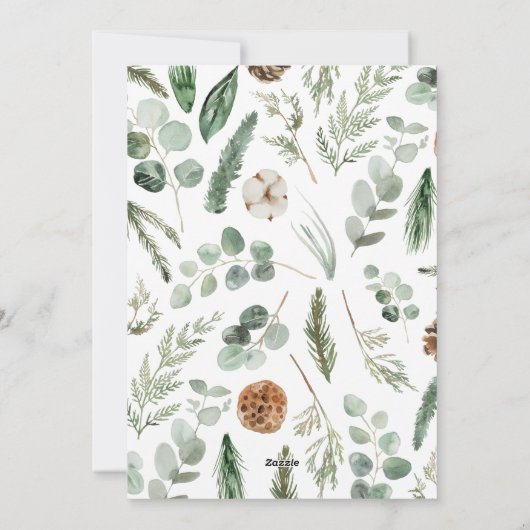 Moderne silberne Drehbuch botanische Weihnachten (Rückseite)