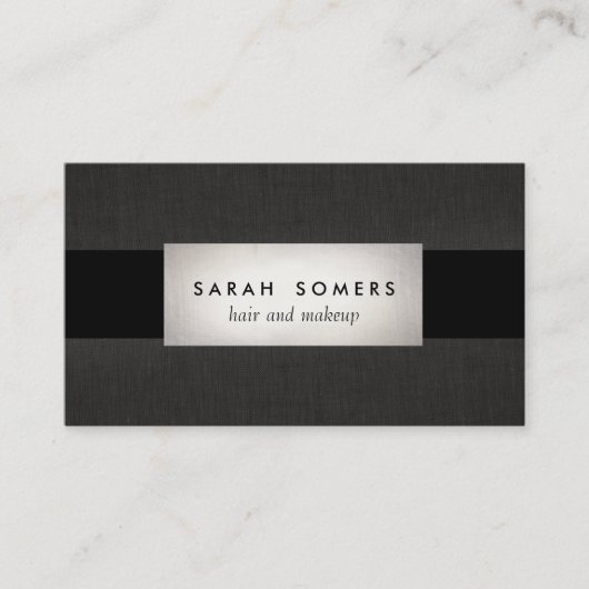 Moderne, silberne, gestreifte Schmuck und Fair Visitenkarte (Vorderseite)