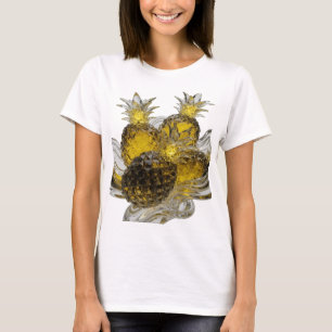 Moderne silberne GLAS-ANANASSE Zitat-Design T-Shirt
