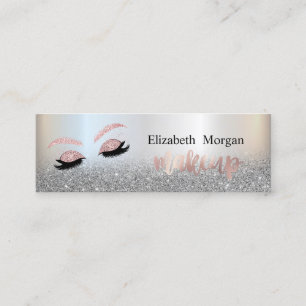 Moderne silberne Glitter Ombre elegante falsche Wi Mini Visitenkarte