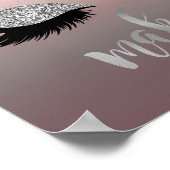 Moderne silberne Glitterie Lashes , Makeup artist Poster (Ecke)