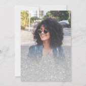 Moderne silberne Glitzer-Klasse Foto Abschluss Einladung (Rückseite)