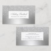 Moderne silberne Glitzer-Ober-Metallfolie Visitenkarte (Vorne/Hinten)