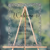 Moderne, silberne, Glitzer Willkommen Acrylschild (Neutral)