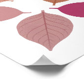 Moderne Silberne HERBSTBLÄTTER Design Poster (Ecke)