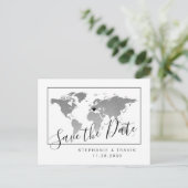 Moderne silberne Karte retten Datums-Postkarte (Stehend Vorderseite)