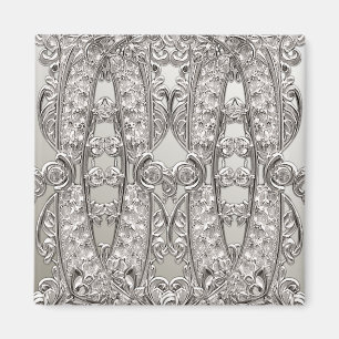 Moderne silberne Magnet mit Ornamenten