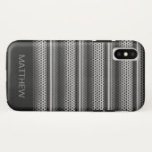 Moderne silberne Monogramm Case-Mate iPhone Hülle (Rückseite (Horizontal))