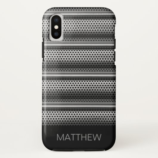 Moderne silberne Monogramm Case-Mate iPhone Hülle (Rückseite)