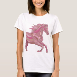 Moderne Silberne PINK PONY Grafikdesign T-Shirt