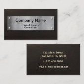 Moderne silberne Platte Visitenkarte (Vorne/Hinten)