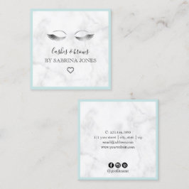 Moderne silberne Schnüre und Bräune aus Marmor Quadratische Visitenkarte