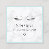 Moderne silberne Schnüre und Bräune aus Marmor Quadratische Visitenkarte (Vorderseite)