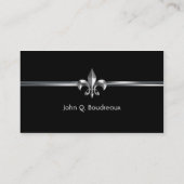 Moderne silberne schwarze Lilie Visitenkarte (Rückseite)