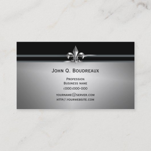 Moderne silberne schwarze Lilie Visitenkarte (Vorderseite)