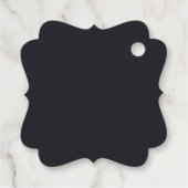 Moderne silberne schwarze Maskenparty Geschenkanhänger (Rückseite)