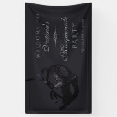 Moderne silberne schwarze Maskenparty-Willkommenss Banner (Vertikal)