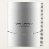 Moderne silberne Streifenplaner Planer (Rückseite)