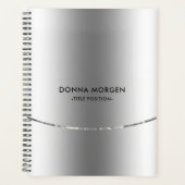 Moderne silberne Streifenplaner Planer (Vorderseite)