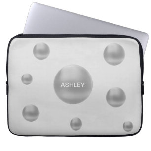 Moderne Silberne Tupfen Laptopschutzhülle