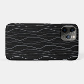 Moderne Silberne Wellentinien-Muster Case-Mate iPhone Hülle (Rückseite (Horizontal))