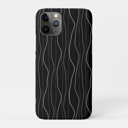 Moderne Silberne Wellentinien-Muster Case-Mate iPhone Hülle (Rückseite)
