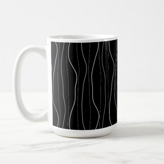 Moderne Silberne Wellentinienmuster Kaffeetasse (Links)