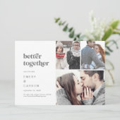 Moderne Silbertypografie besser zusammen 3 Foto Save The Date (Stehend Vorderseite)