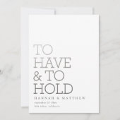 Moderne Silbertypografie-Hochzeit zu haben und abz Save The Date (Vorderseite)