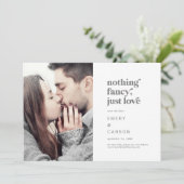 Moderne Silbertypografie Nichts Extravagantes Foto Save The Date (Stehend Vorderseite)