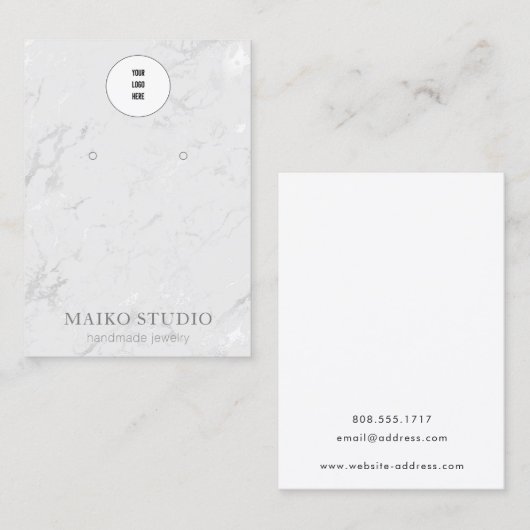 Moderne Silbervene-Marbour-Werbekarten Visitenkarte (Vorne/Hinten)