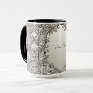 Moderne silberverzierte Tasse